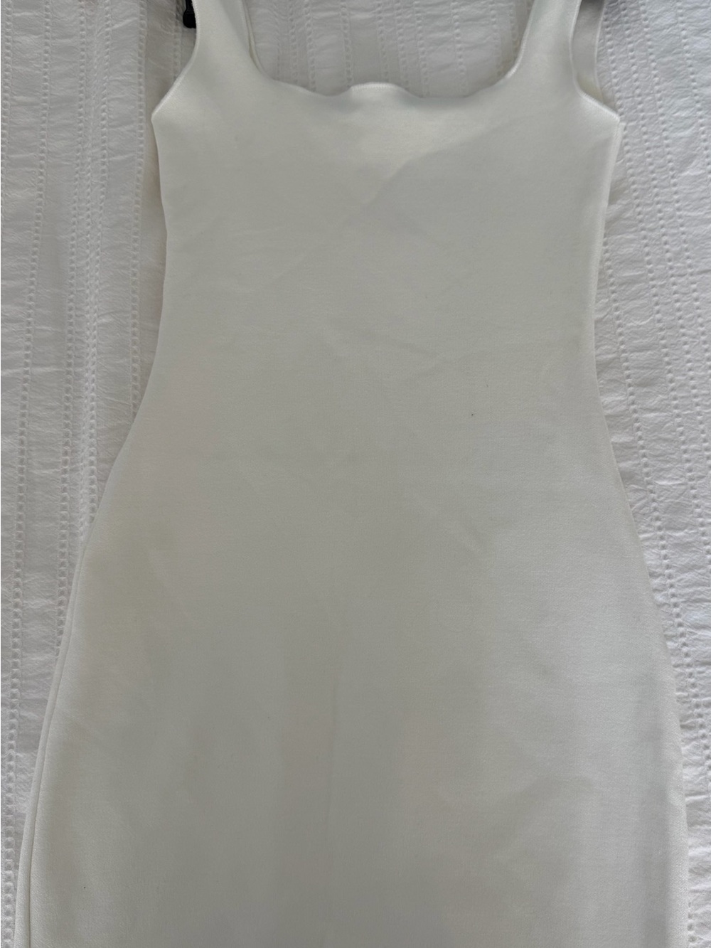 Zara Cream Mini Dress with Square Neck